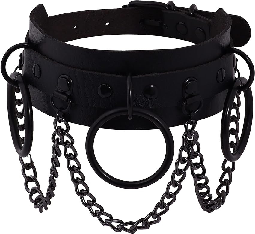 Sacina Gothic Punk Spiked Choker Necklace, PU Leather Choker, Halloween Chirstmas New Year Jewelr... | Amazon (US)