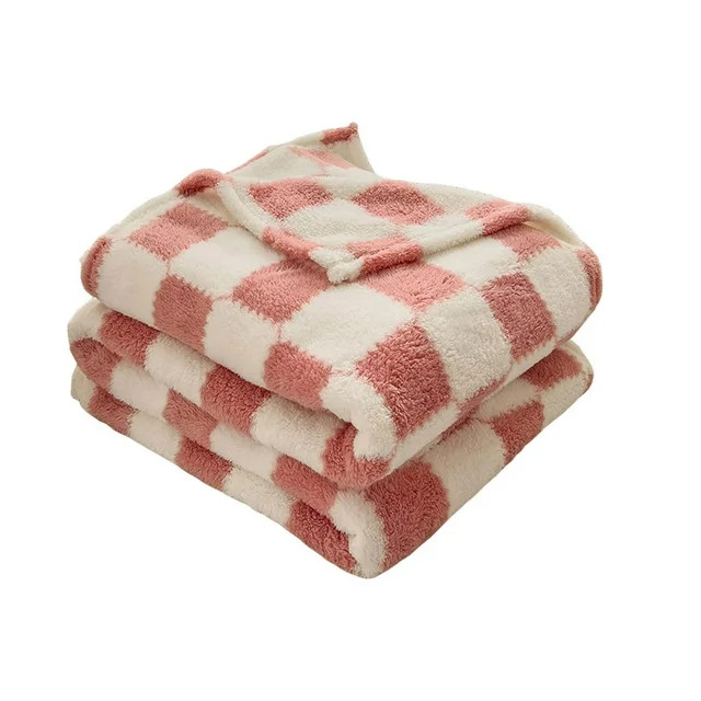 Lilixerw Checkered Throw Blanket,Knitted Blankets with Checkerboard Grid Pattern,Soft Cozy Fluffy... | Walmart (US)