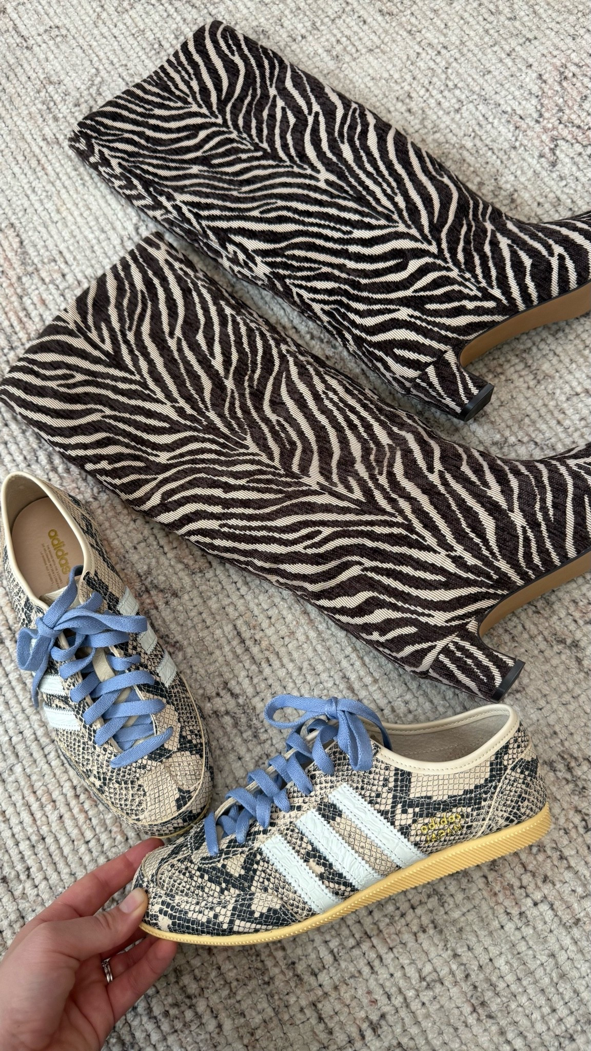Best shoes in the Nordstrom anniversary sale are the zebra tall boots Steve Madden with a low heel and snakeskin sneakers low profile sneakers

#LTKootd #LTKSaleAlert #LTKWorkwear
