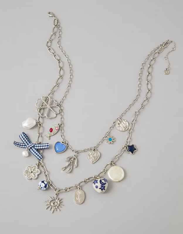AEO Double Layered Charm Necklace | American Eagle Outfitters (US & CA)