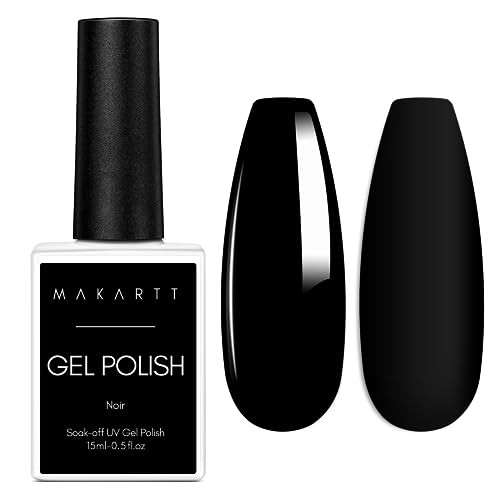 Makartt Black Gel Nail Polish 15ml, Noir Soak Off Gel for DIY Manicure & Nail Art Designs, UV/LED Light Cured, Long-Lasting Finish for Home & Salon Use | Amazon (US)