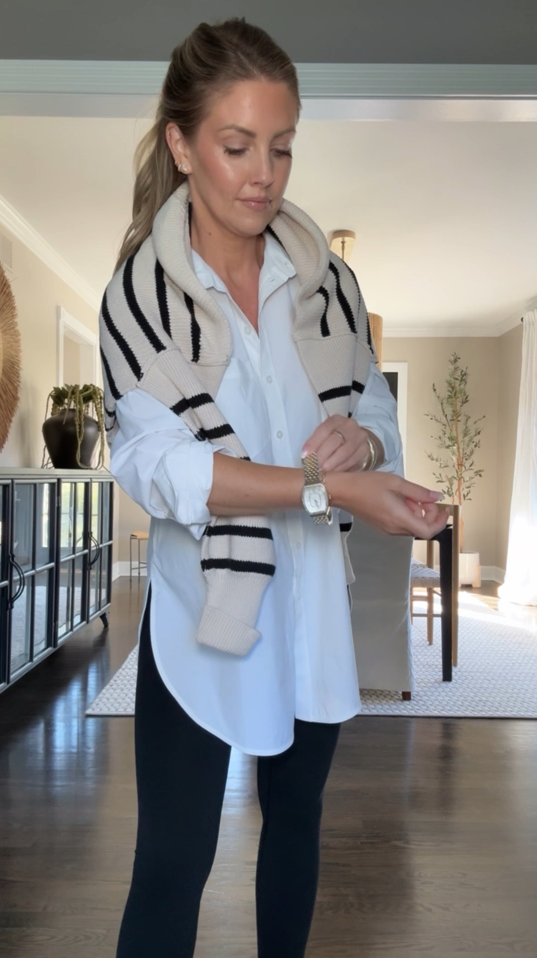 If school drop off was fashion week 💁🏼‍♀️ This Athleta button down is on sale today in black and I kid you not - it does NOT wrinkle! Wearing the XS in everything 🖤

#LTKFindsUnder50 #LTKSaleAlert #LTKOver40