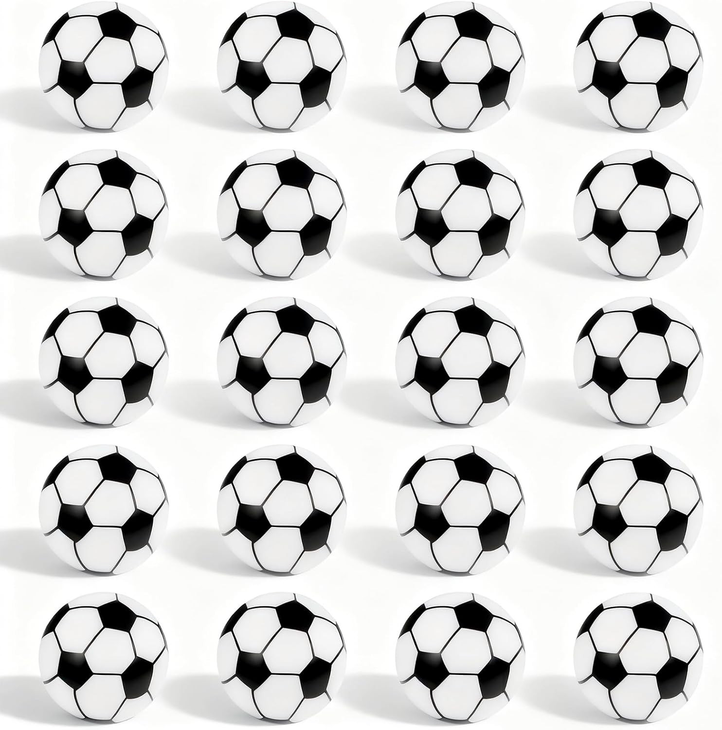 20 Pcs Soccer Beads, Sport Silicone Bead Bulk, Silicone Beads for Pens, Round Focal Bead for Keychain Making, Loose-Beads for Jewelry Making, DIY Craft (15 mm) | Amazon (US)