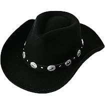 Lanzom Women Men Felt Wide Brim Western Cowboy Hats Belt Buckle Panama Hat | Amazon (US)