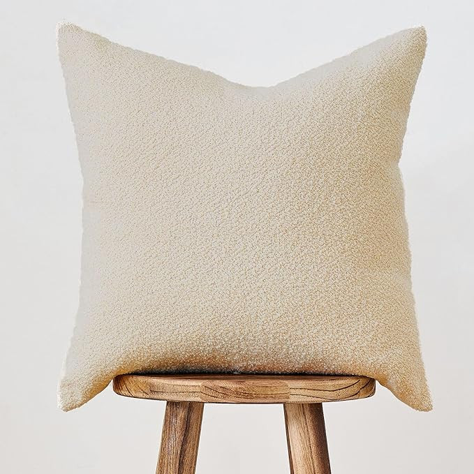DOMVITUS 18x18 Pillow Cover, Cream Throw Pillow Covers Decorative Couch Pillows for Living Room B... | Amazon (US)