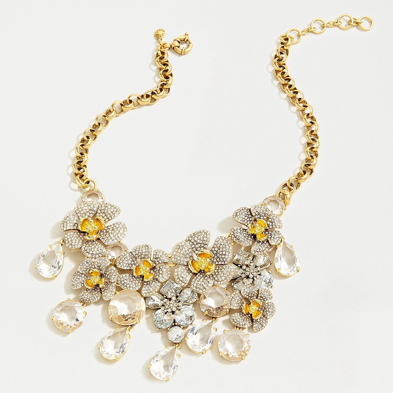 Icicle flower pavé and crystal statement necklace | J.Crew US