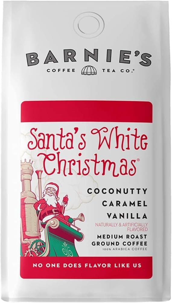 BARNIE'S COFFEE TEA Santa's White Christmas Ground Coffee with Smooth Coconut, Caramel, and Warm ... | Amazon (US)