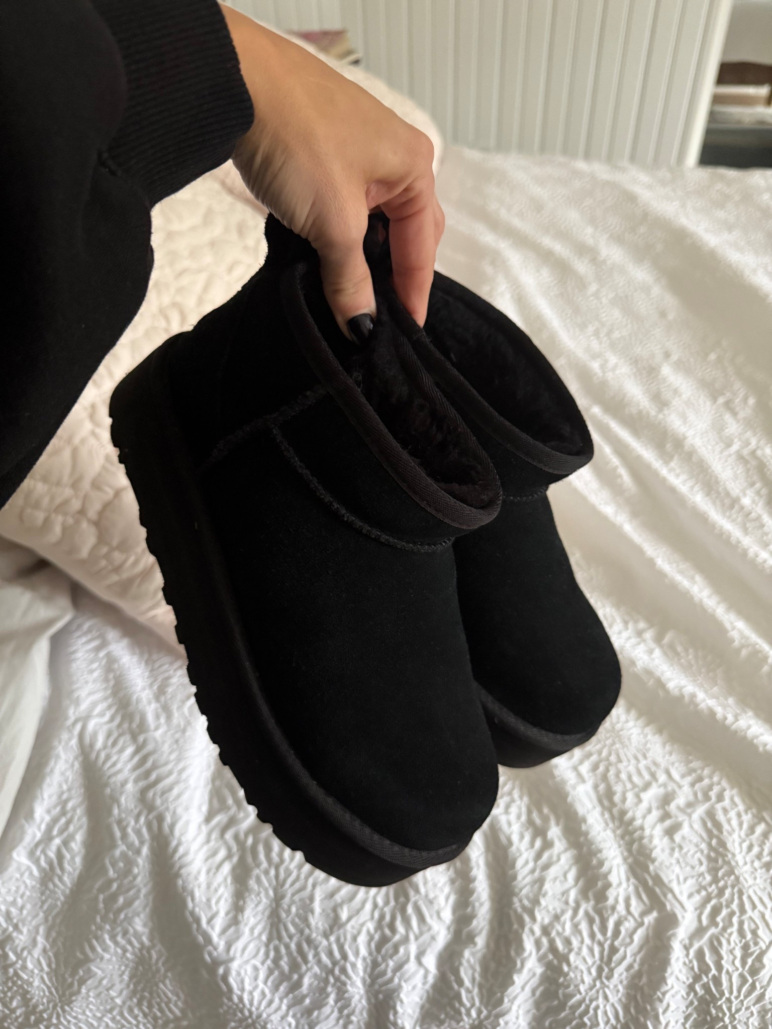 one of the few good things about winter is I can now wear these cozy boots everyday 
if your feet are small enough you can also purchase them in kids size to save $$ and the platform height is a little shorter 
I’m kids size 5 (women’s 6.5) EU 37

#LTKSeasonal #LTKShoeCrush #LTKGiftGuide