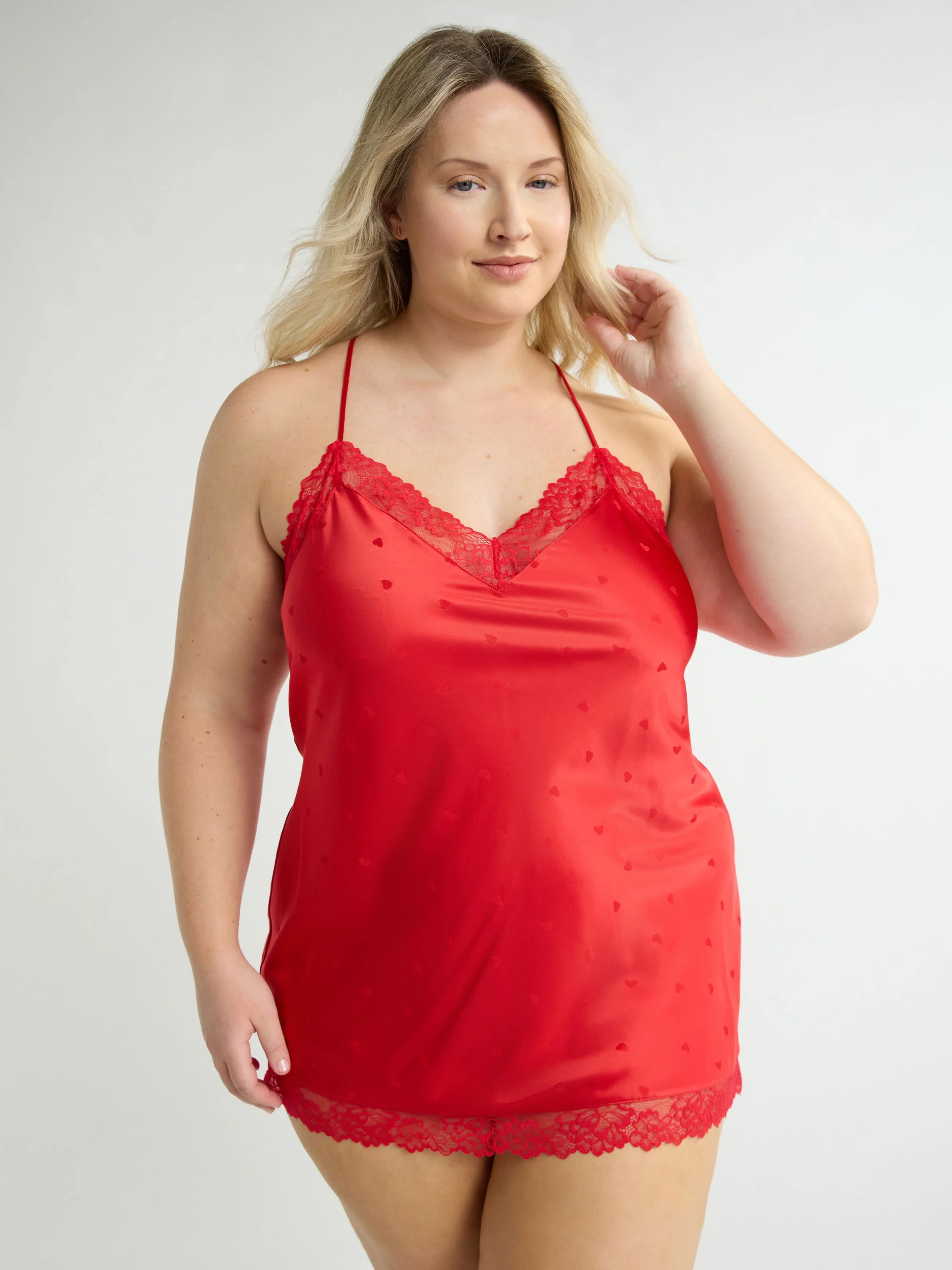 Joyspun Women’s Lace Trim Satin Chemise, Sizes S to 3X | Walmart (US)