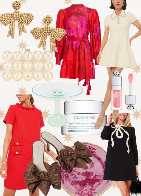 Gift ideas, gifts for her, red dress, dresses, holiday style, Clarins, bow

#LTKstyletip #LTKGiftGuide #LTKCyberWeek