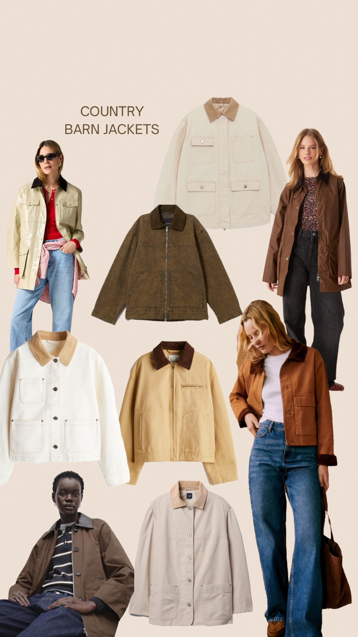 Barn jackets - spring’s throw-on-and-go solution to add over everything. Rooted in countryside heritage, bringing a relaxed feel and adding a hit of easy to every spring outfit. 

Look out for cotton, canvas and denim options, earthy tones, contrasting corduroy collars and utility, parka-style details. Silhouette-wise, an unfitted, boxy shape is the SS25 choice. 

Wear yours with denim and a white tee and use it to bring a minimal edge to spring dresses. 

Key targets: Massimo Dutti, Arket, J Crew, Gap, Barbour, Sezane, H&M, Monki and don’t forget to check out the menswear sections. 

#LTKuk #LTKspring #LTKeurope