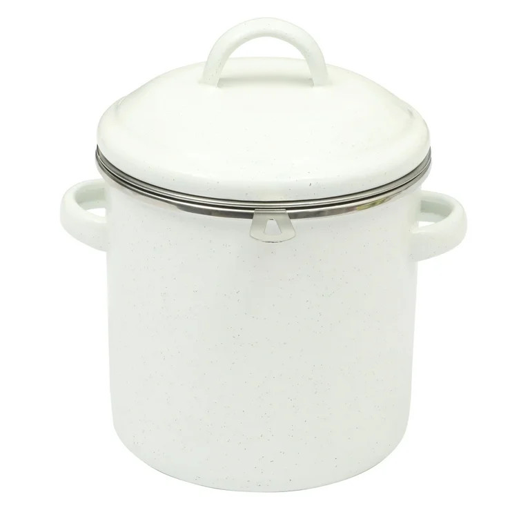 The Pioneer Woman Enamel-on-Steel Grease Strainer with Lid, Linen Speckle | Walmart (US)