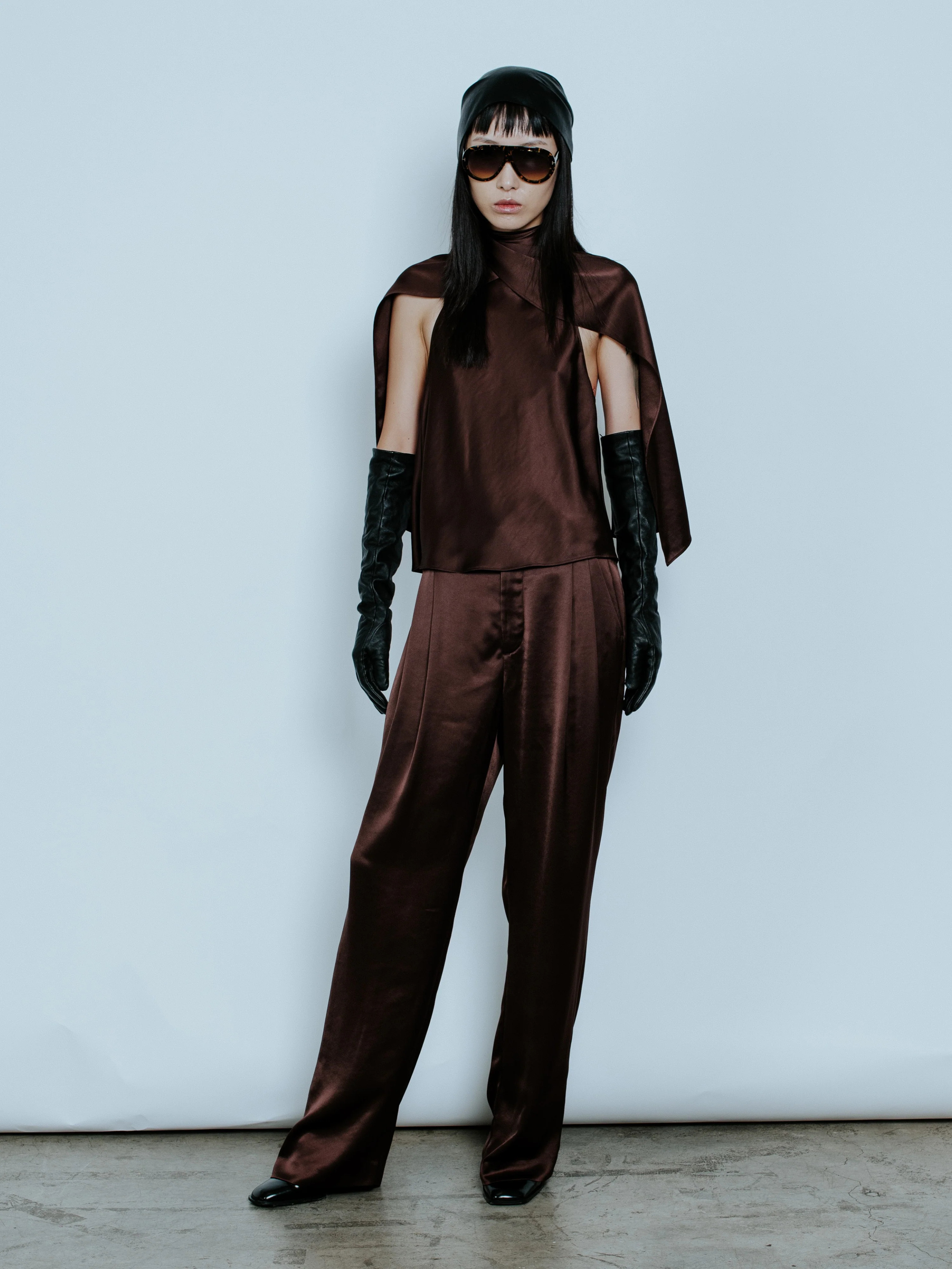 WALKER SATIN TROUSER ESPRESSO | Centre Piece