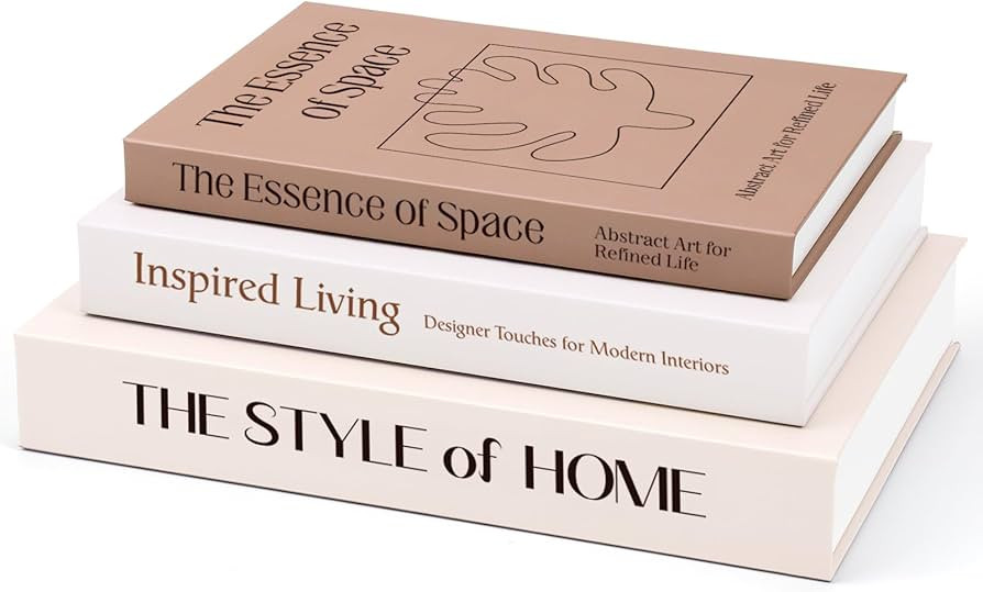 XKDOUS Set of 3 Aesthetic Decorative Books for Home Decor Coffee Table Books Hollow Keepsake Phot... | Amazon (US)