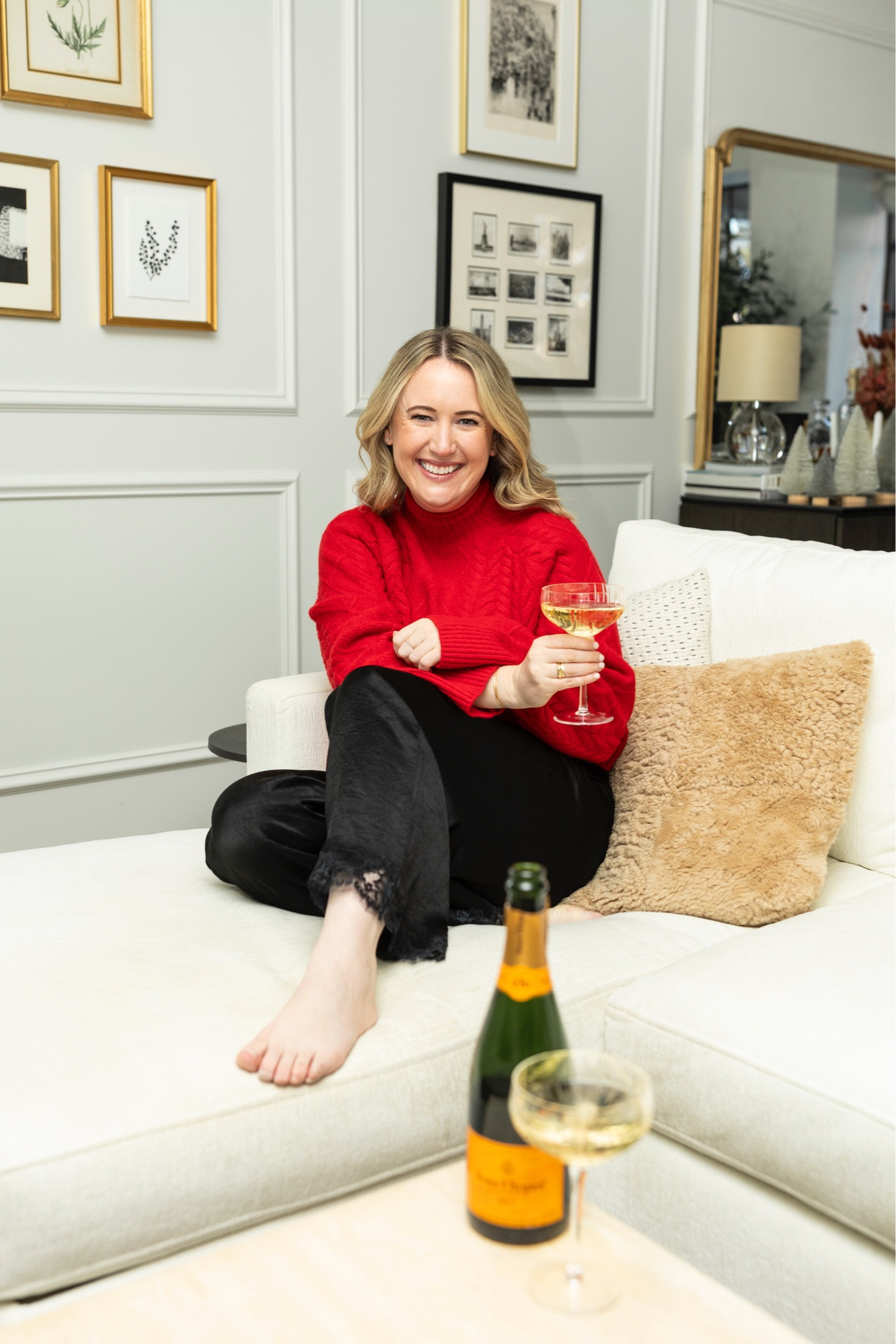 J.crew holiday outfit 
Red cable knit sweater (size M)
Silk pants with lace trim (size S)
Holiday look

@jcrew #injcrew
#ad 

#LTKSeasonal #LTKParties #LTKHoliday