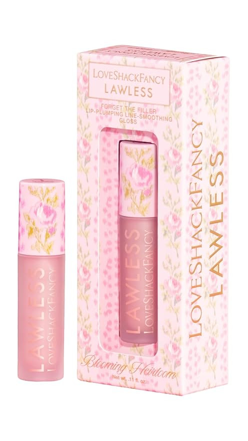 Lawless Women's x LoveShackFancy Forget The Filler Lip Plumping Gloss, Blooming Heirloom, Pink, 0... | Amazon (US)