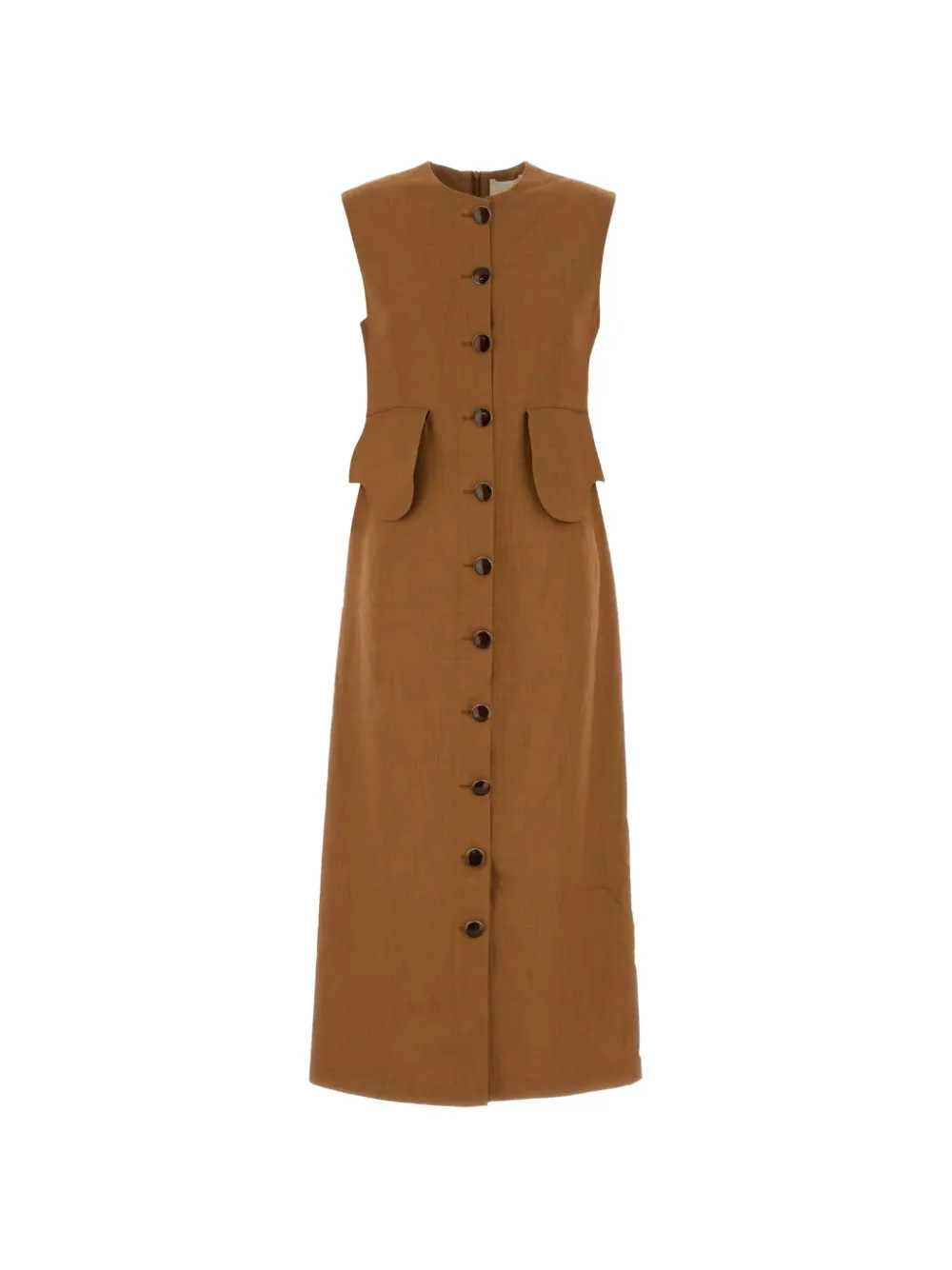 DESTREE Laetitia button-down midi dress - Brown | Farfetch Global