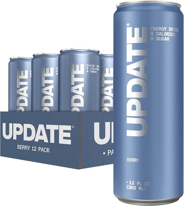 UPDATE Caffeine Free Energy Drink, Paraxanthine, Berry, 12 Pack, 12 oz | Amazon (US)