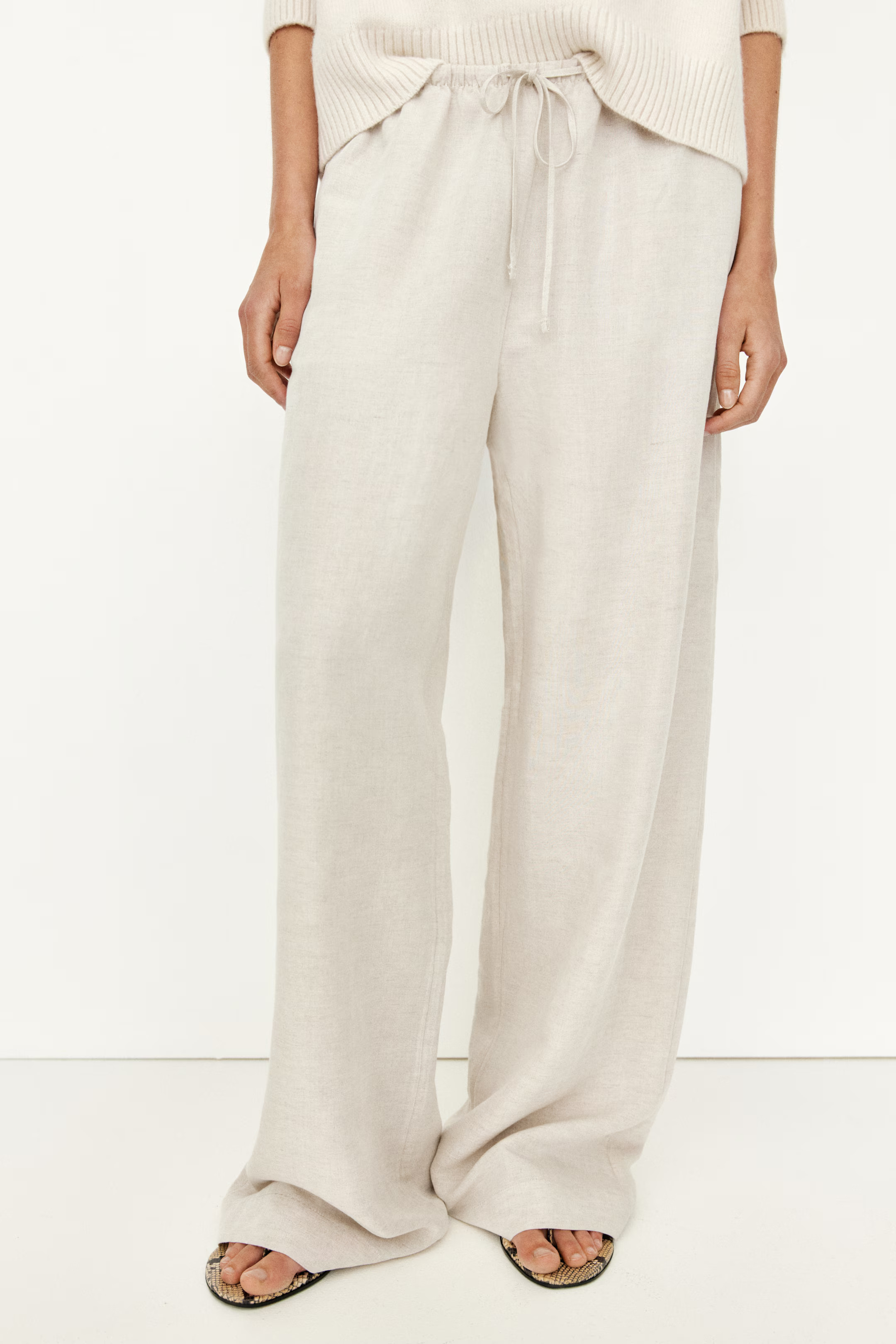 Straight linen-blend trousers | H&M (US + CA)