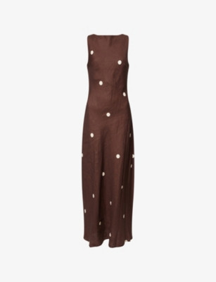 Beverly Polka-Dot Linen Midi Dress | Selfridges