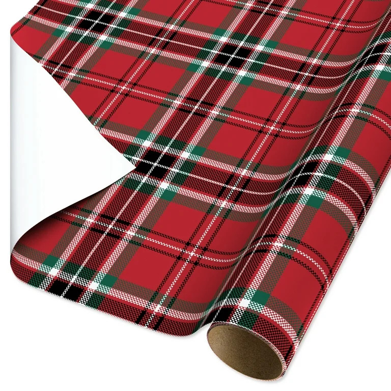 American Greetings 30 in. Red Plaid Christmas Wrapping Paper (1-Roll, 40 Sq. ft.) | Walmart (US)