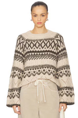 Sanctuary Fairisle Crew Neck Sweater in Light Oat Multi from Revolve.com | Revolve Clothing (Global)