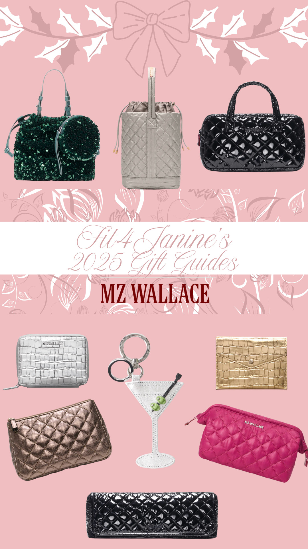 Give me all the sparkle and metallic this Holiday season! Check out some of these super cute gifts from MZ Wallace! 

Fit4Janine, Handbags, Travel, Cosmetic Bags, Wine Holder, Keychain, Hair Tool Accessories 

 #LTKGiftGuide #LTKHoliday #LTKTravel