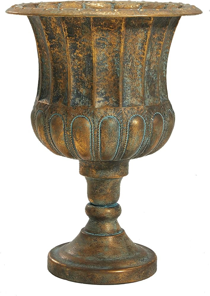 Worth Garden 24.5" H. Metal Urn Planters 1-Pack - Bronze Classic Antique Iron Plant Pots - Large ... | Amazon (US)