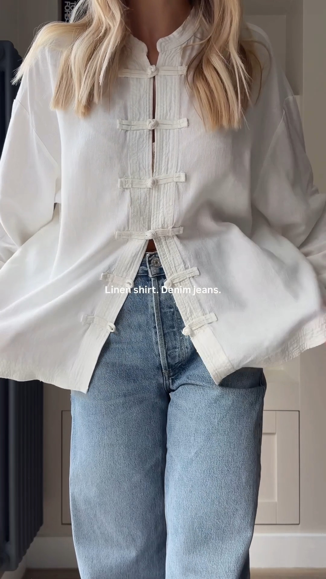 ZARA NEW IN 🤍👖

An easy UK summer outfit that feels polished without trying too hard.

I’m wearing the Zara frog fastening linen shirt in a size L as I wanted a more oversized, relaxed fit. I find the vertical frog fastenings really flattering if you have a fuller bust or broader shoulders, as they naturally draw the eye down the body and create a more elongated silhouette.

I’ve paired it with my Citizens of Humanity Ayla jeans in a size 26. They have a relaxed fit through the leg. I’d recommend sizing down if you prefer a more fitted waist, or sticking to your usual size for the intended relaxed look.

Finished with my brown suede Little Liffner bag and simple silver jewellery for an effortless, elevated feel.

UK summer outfit • summer jeans outfit • linen shirt outfit • Zara new in • capsule wardrobe • everyday outfit ideas • effortless style • casual chic • elevated basics • white linen shirt • relaxed denim • minimalist style • outfit inspiration

#LTKsummer #LTKuk #LTKjeans