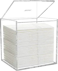 Disposable Facial Towel Storage Box, Acrylic Box for Clean Towels XL (NOT Included), Acrylic Disp... | Amazon (US)