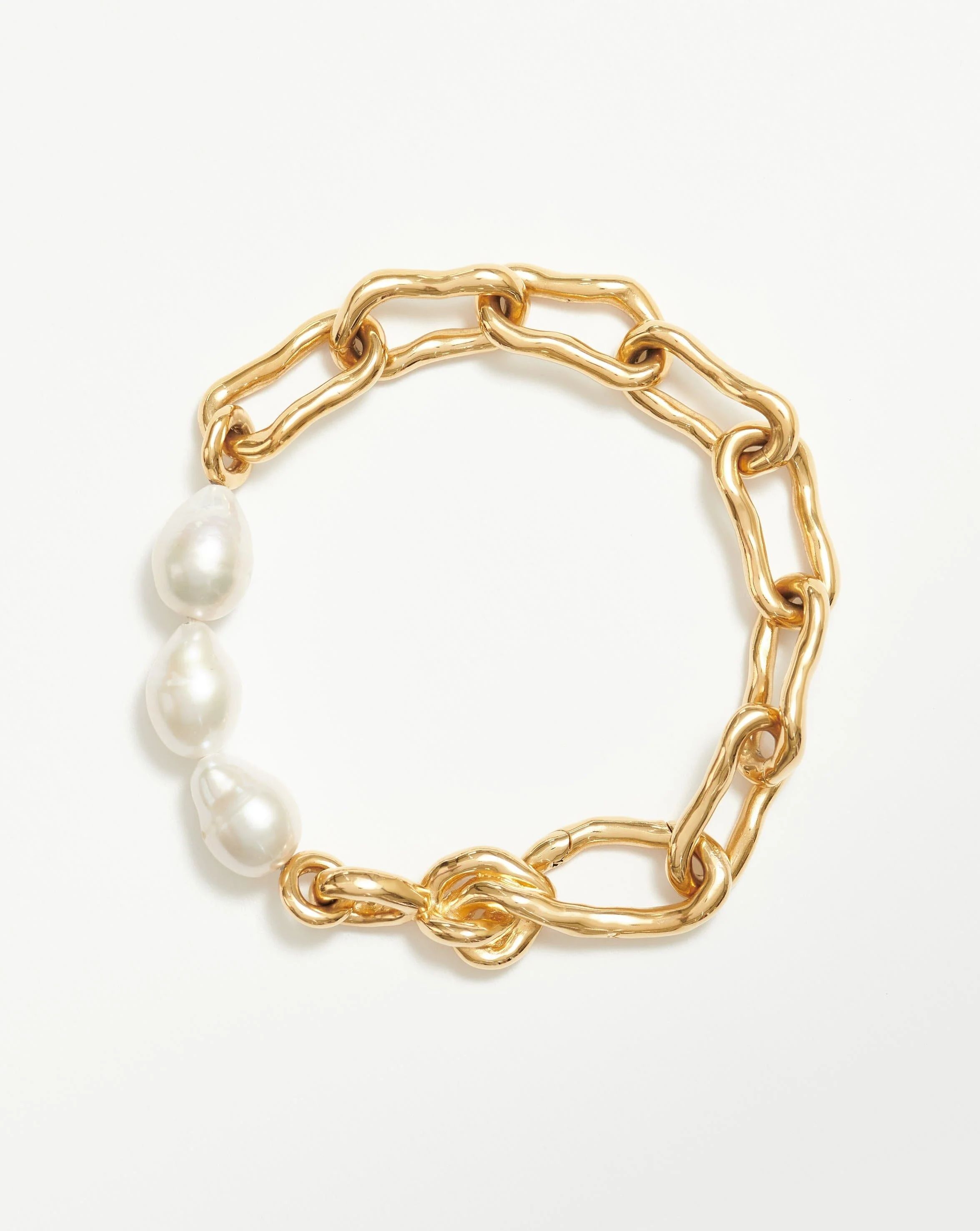 Molten Baroque Pearl Twisted Chain Bracelet | Missoma