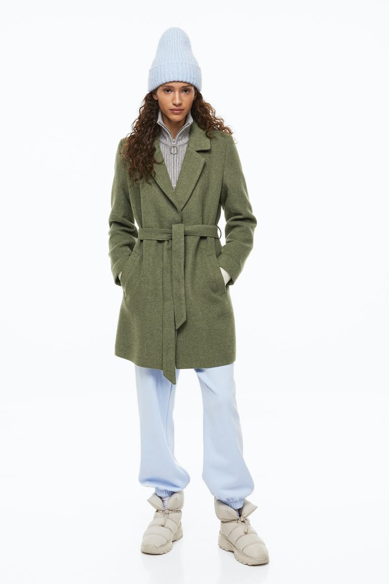 Mantel mit Bindegürtel | H&M (DE, AT, CH, NL, FI)