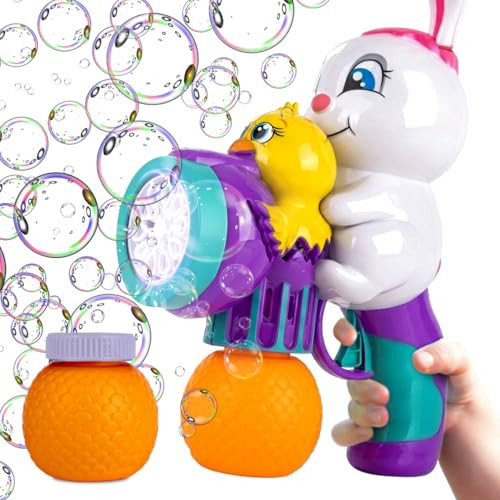 ArtCreativity Easter Bunny Bubble Blaster Toy -Summer Outdoor Fun for Toddlers - Custom Cheerful Bunny & Chick Bubble Machine with Refill Solution, Lights & Batteries - Easter Basket Stocking Stuffers | Amazon (US)