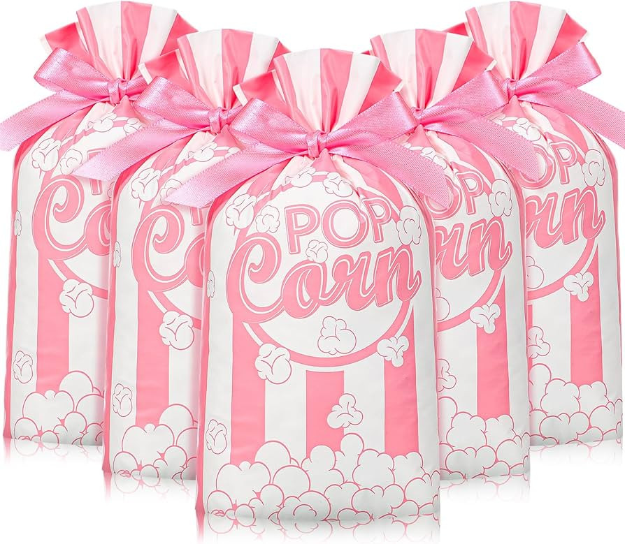 50 Pcs Popcorn Plastic Bags Circus Carnival Party Goodie Bags Bulk Movie Night Popcorn Container ... | Amazon (US)