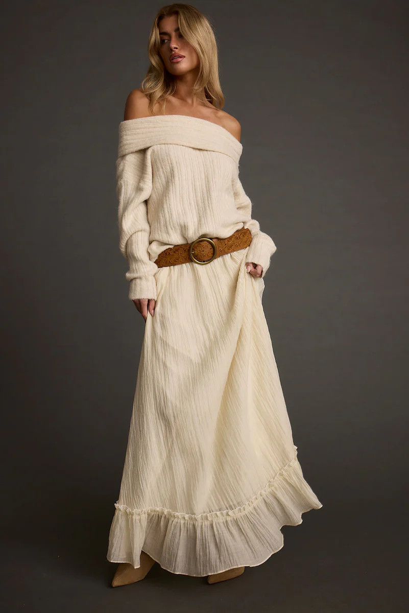 Dahlia Baby Yellow Maxi Skirt | 12th Tribe