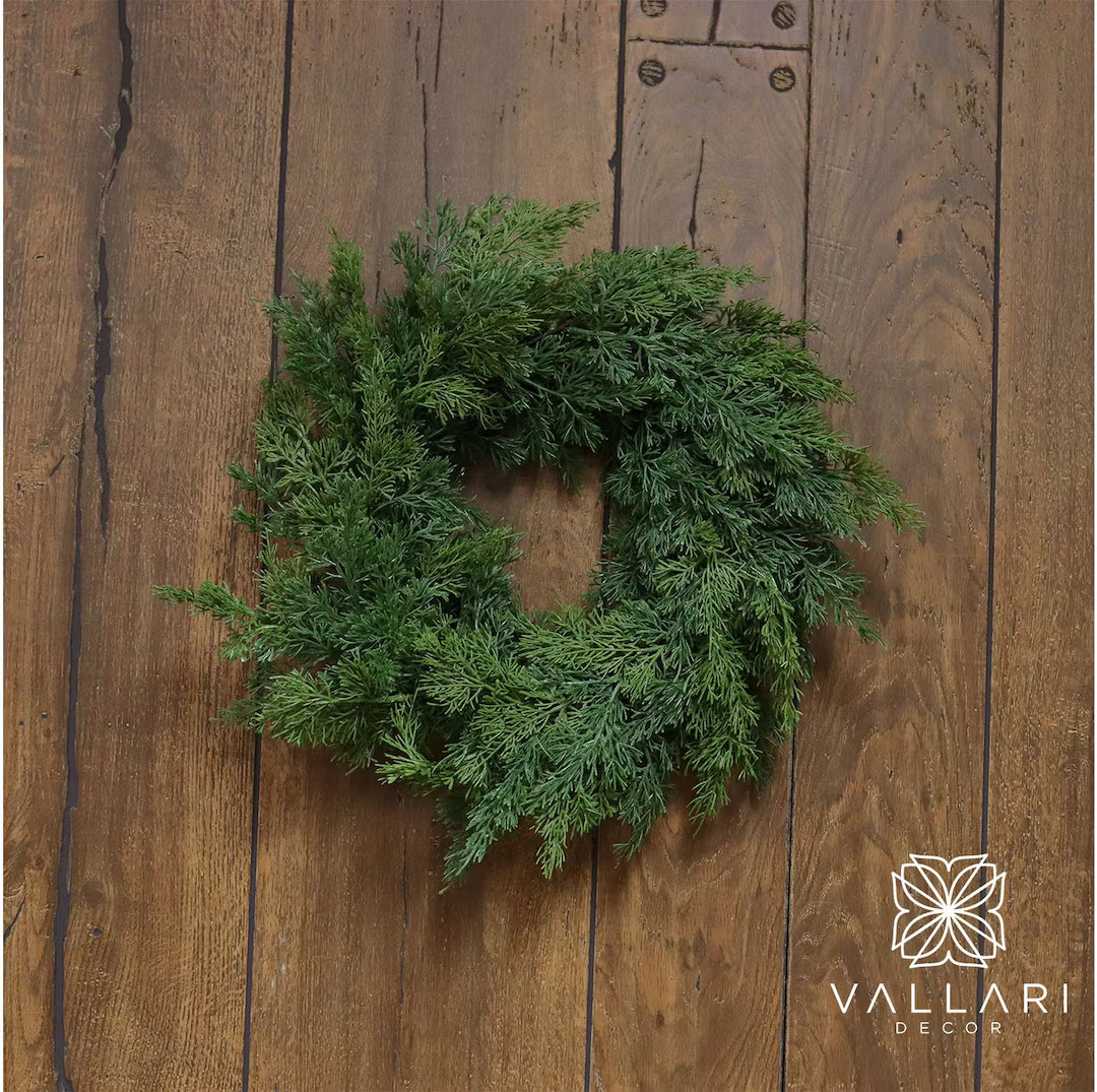 20 Real Touch Alaska Cedar Wreath/green Artificial - Etsy | Etsy (US)