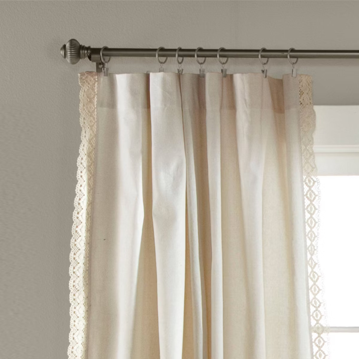 Rosalie Rod Pocket Light Filtering Window Curtain Panels - Lush Décor | Target