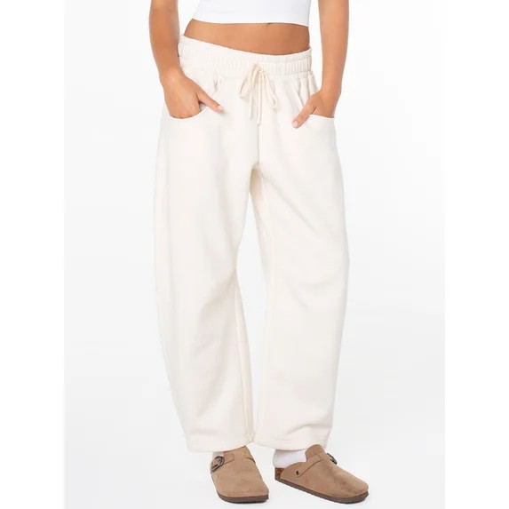 Celebrity Pink Women's and Women's Plus Fleece Barrel Sweatpant, Sizes XS-4X | Walmart (US)