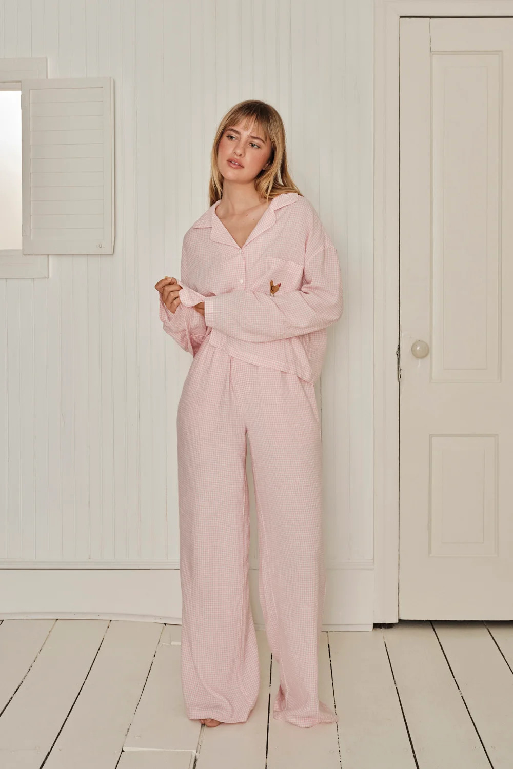 Farm Friends Sleep Set - Rooster in Pink Gingham | Shop.app