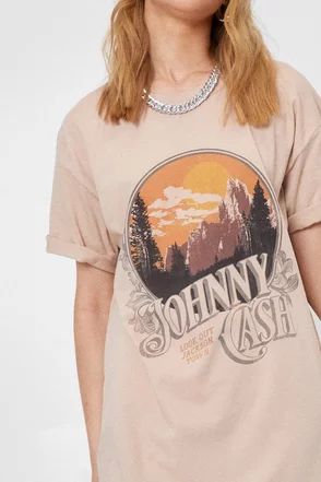 Johnny Cash Graphic T Shirt Dress | Nasty Gal (US)
