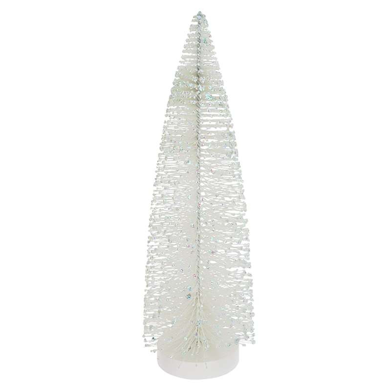 White Glittered Bottlebrush Tree, 16" | At Home