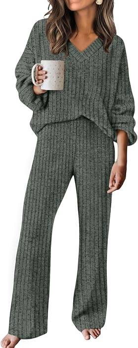 Lounge Sets for Women Cozy Travel Matching Sweater Fall Outfits | Amazon (US)