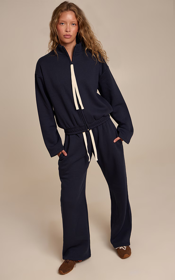 Navy Contrast Drawcord Joggers | PrettyLittleThing UK