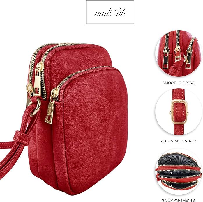 Mali + Lili, Josie Triple Zip Crossbody Bag | Amazon (US)