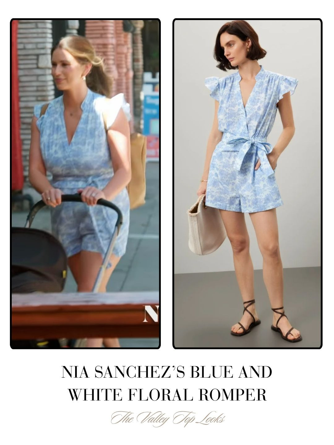 Nia Sanchez's Blue and White Floral Romper on The Valley Season 3 Episode 1 

 