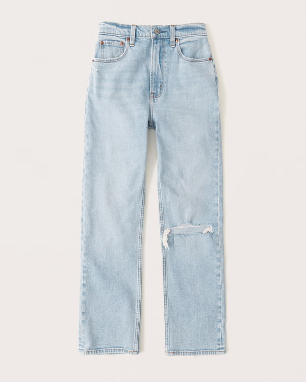 Ultra High Rise Ankle Straight Jean | Abercrombie & Fitch (US)