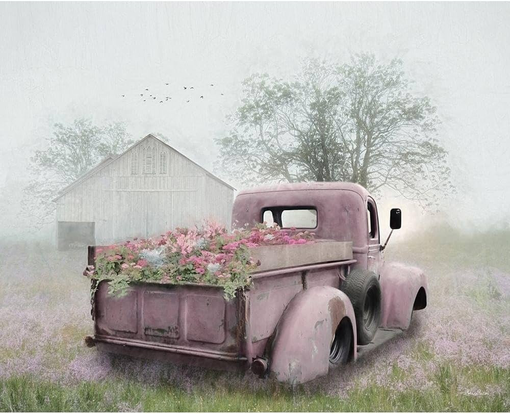 ArtDirect Pink Flower Truck 20x16 Large Unframed Art Print Poster Ready for Framing by Deiter, Lo... | Amazon (US)