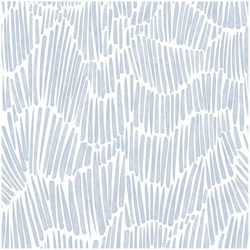 Theper Blue Wallpaper 17.3"×78.8" Modern Striped Peel and Stick Wallpaper Boho Removable Self Adhesive Wall Paper for Bedroom Waterproof White and Blue Contact Paper Vinyl | Amazon (US)