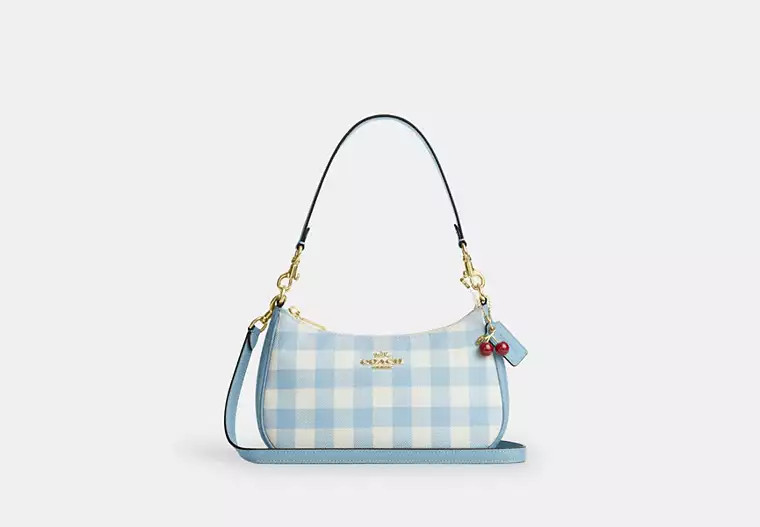 Teri Shoulder Bag With Gingham Print And Charm | Coach (US)