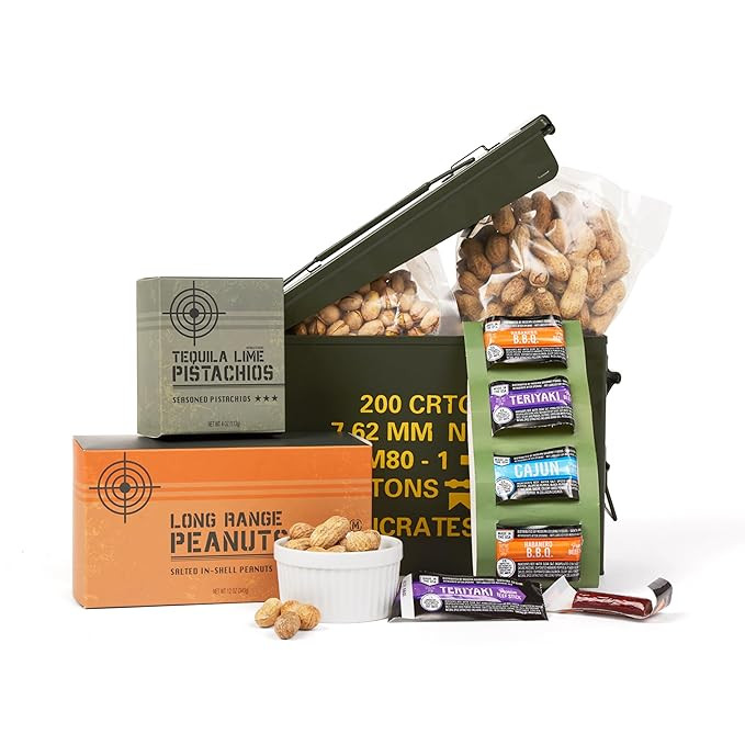 Man Crates Premium Snack-munition Ammo Can – Includes 3 Meat Stick Flavors and Nuts – Ships I... | Amazon (US)